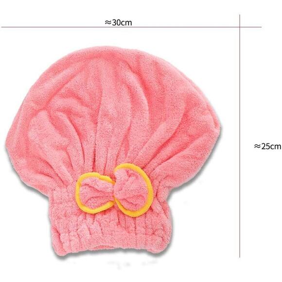 2 pk Microfiber Quick Hair Drying Bath Towel Spa Bowknot Wrap Towel Cap Shower - Picture 5 of 9